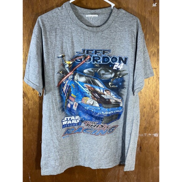 Vintage 1999 Star Wars‎ Episode 1 Jeff Gordon NASCAR Racing Shirt Size XL - Picture 1 of 9